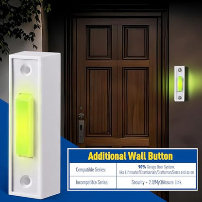 Lighted Doorbell Button, Garage Door Opener Switch with LED Light, 41A4166 Wall Mounted Push to Exit Ringer Button(White,1 Piece) - color: White
