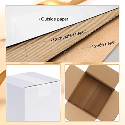 Calenzana 6x6x6 Inches Shipping Boxes Set of 40, White Corrugated Cardboard Box for Packing Mailing Small Business - size: 6x6x6, style: 40 Pack