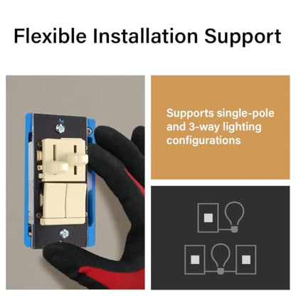 Legrand LS 300W Inc Dimmer Switch and 1.6A Fan Control Light Almond 1 Pack - color: Light Almond