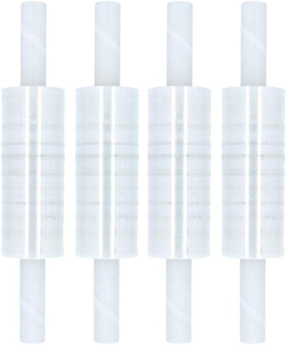 PSBM Stretch Wrap with Handles, 4 Rolls 10 Inch x 1000 Feet 80 Gauge Heavy Duty Clear Plastic Wrap Industrial Strength Shrink Film for Moving, Packing & Shipping - size: 10 Inch, style: 80 GA