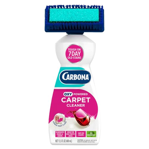 Carbona 2-in-1 Oxy-Powered Carpet Cleaner (13.5 Fl Oz), Spot Cleaner with Dual Sponge & Bristle Applicator for Targeted Cleaning, Fast Formula - size: 13.5 Fl Oz