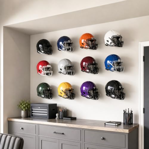 Metal Football Helmet Wall Mount Display Hanger Holder for Full Mini Helmet