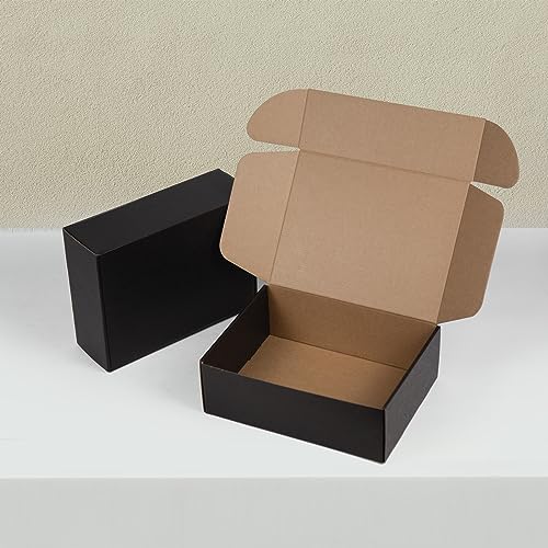 12x9x4 Inches Shipping Boxes Pack of 20, Packaging Corrugated Cardboard Mailer Boxes for Small Bussiness, Black - size: 12 x 9 x 4 inch - 20 Pack