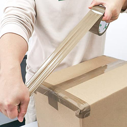 BOMEI PACK Brown Packing Tape with Dispenser, 2.4 Mil 1.88 Inch x 60 Yards, 3 Refills Rolls Packaging Tape for Moving, Shipping and Storage