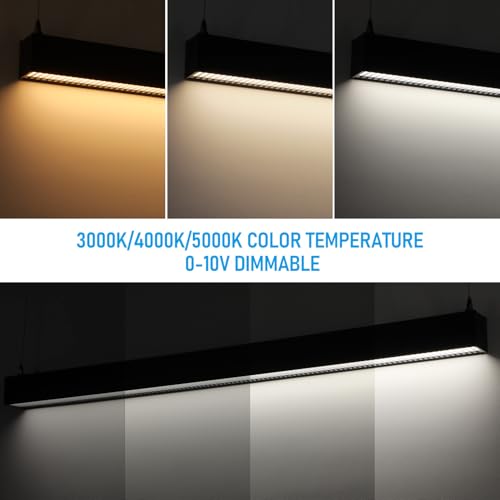 LEONLITE 2-Pack 4FT Linkable Anti Glare LED Linear Light, Louvered Lens