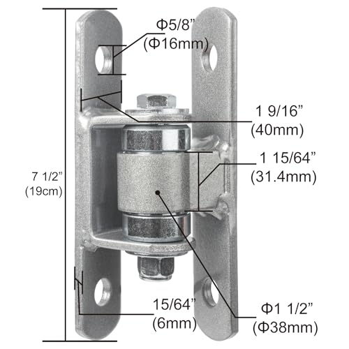 Heavy Duty Bolt on Sealed Bearing Outdoor Gate Hinges - Bolt onto Gate and Post for Large Heavy Driveway Gates Up to 1100 Pounds, Adjustable Yoke Pivot CI3700 Gate Hinge (Sold as a Pair)