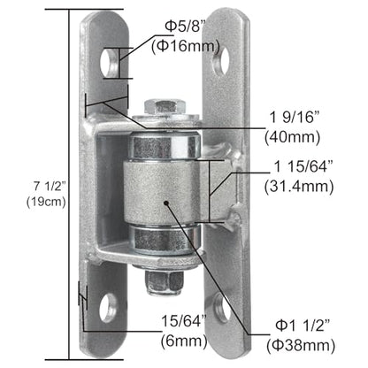 Heavy Duty Bolt on Sealed Bearing Outdoor Gate Hinges - Bolt onto Gate and Post for Large Heavy Driveway Gates Up to 1100 Pounds, Adjustable Yoke Pivot CI3700 Gate Hinge (Sold as a Pair)