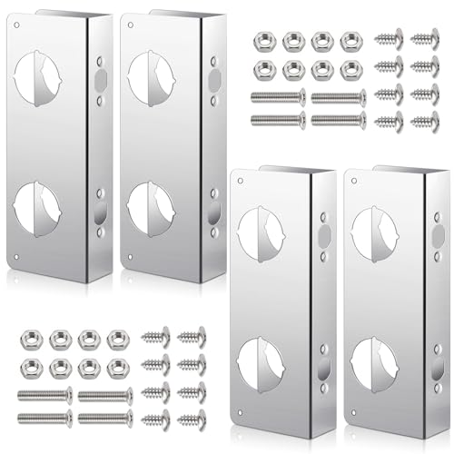 Leinuosen Door Reinforcement Plate for 1-3/4" Thick Doors, 4 Pack