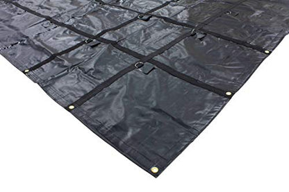 Mytee Products 16' x 16' Flatbed Truck 18 Oz Steel Tarp with 4 FT Drop - Black Heavy Duty Vinyl Waterproof Tarp for Trailers to Protect Cargo from Wind, Rain, Snow and Sun - size: 16' x 16' (4' Drop)