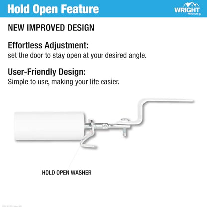 Wright Products Adjustable Pneumatic Screen and Storm Door Closer, White