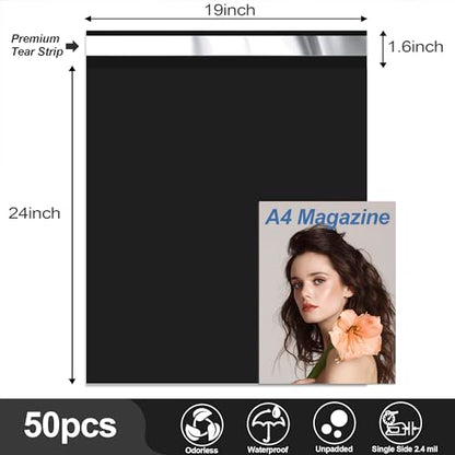 JinRuiKJ Thank You Poly Mailers 19x24 Inch, 50 PCS, Black - color: Black, size: 19*24inch 50pcs