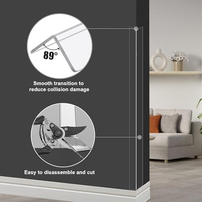 4 PCS Self-Adhesive Plastic Wall Corner Protectors for Wall,Door,Tables