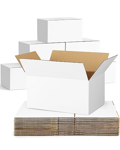 40-Pack-Small-Shipping-Boxes-9x6x4, Corrugated-Cardboard-Boxes-for-Packaging-Small-Business, White-Boxes-Mailers - color: White, size: 9x6x4 inches