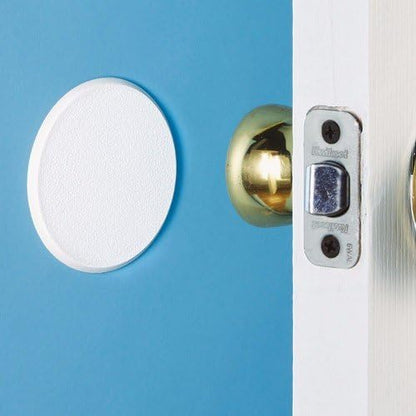 Wideskall® White Round Door Knob Wall Shield Self Adhesive Protector (3" inch Standard Size, 2.0, Count) - size: 3" inch Standard Size
