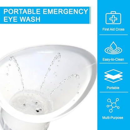 WASH+OUT Portable Eye Wash Cup – Emergency Eyewash Device for Fast Eye Irrigation – Screws onto Most Water Bottles – Compact First Aid Eye Rinse Solution - 10 Pack - size: 10 pack