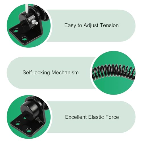 13 Inch Self Closing Gate Spring, Adjustable Tension Gate Closer for Wooden and Vinyl Fence, Steel, Black (13'', 1 Pack) - size: 1 Pack
