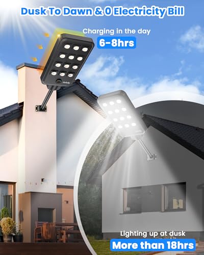 Gefolly G-14000W Solar Street Light Outdoor, Flood Security Parking Lot - size: L