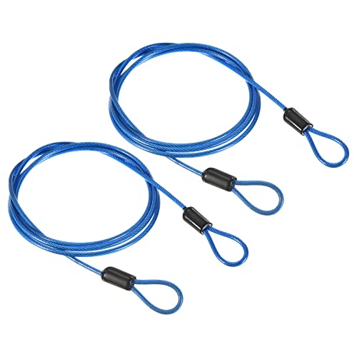 PATIKIL Security Steel Cable 2.5mm x 1m/3.28ft Blue 2pcs - color: Blue, size: 2.5mmx1m