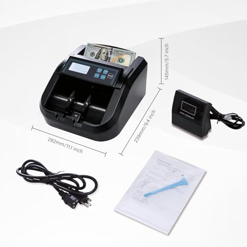 Money Counter Bill Counter Machine UV/MG/IR Detection Batch Mode - color: Black