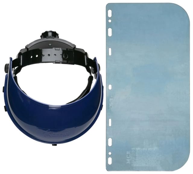 MCR Safety 103 Series Blue Ratchet Headgear .040 Clear PETG Face Shield