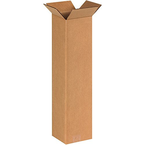 BOX USA 6x6x24 Tall Corrugated Boxes, Tall, 6L x 6W x 24H, Pack of 25 | Shipping, Packaging, Moving, Storage Box for Home or Business, Strong Wholesale Bulk Boxes - size: 6" x 6" x 24"