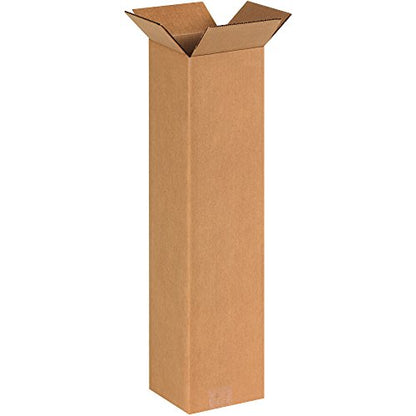 BOX USA 6x6x24 Tall Corrugated Boxes, Tall, 6L x 6W x 24H, Pack of 25 | Shipping, Packaging, Moving, Storage Box for Home or Business, Strong Wholesale Bulk Boxes - size: 6" x 6" x 24"