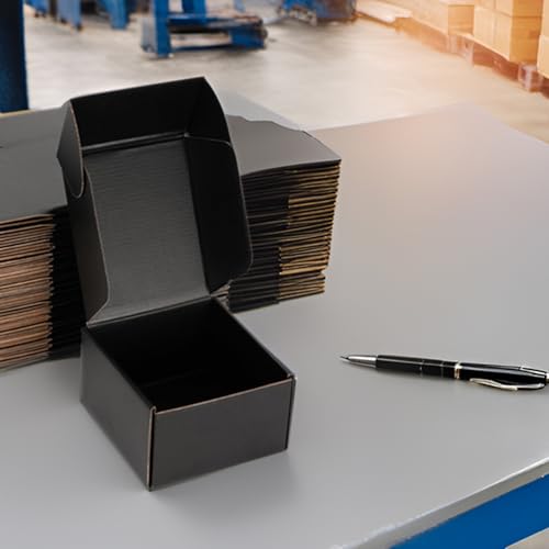 6x6x4 Black Shipping Boxes for Small Business, Packing, 25 Pack - color: Black, size: 6x6x4 Inch