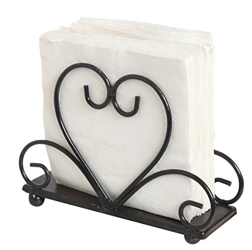 Metal Table Napkin Holder Freestanding Tissue Dispenser (Black) - color: Black