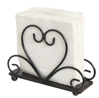 Metal Table Napkin Holder Freestanding Tissue Dispenser (Black) - color: Black