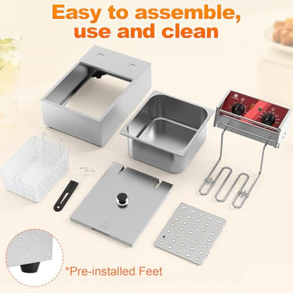 Commercial Electric Fryer with Timer 10L /10.5QT UL-Certified 1500W