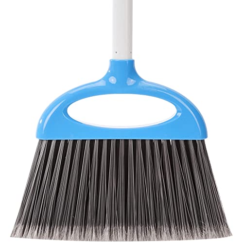 Amazon Basics Dustpan Broom Set with Easy Assembly and Long Handle, Blue and White (Pack of 8) - size: (Pack of 8)