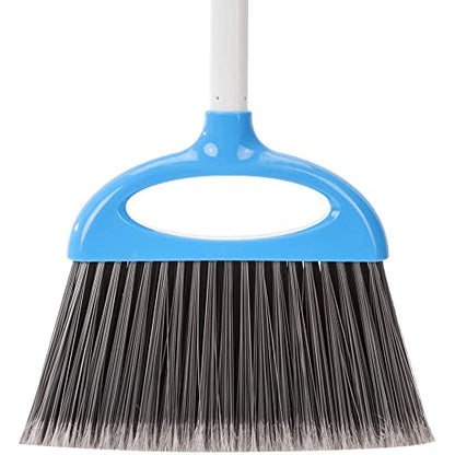 Amazon Basics Dustpan Broom Set with Easy Assembly and Long Handle, Blue and White (Pack of 8) - size: (Pack of 8)