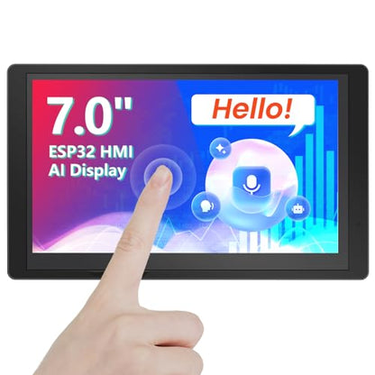ELECROW 7" ESP32 Display 800×480, HMI IPS AI Touch Screen with Acrylic Case