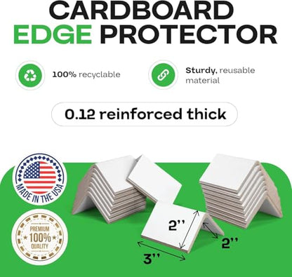 IDL Packaging Cardboard Edge Protectors 2 x 2 x 3" (200-Pack), 0.120" Thick - size: 2"x2"x3", 0.120"