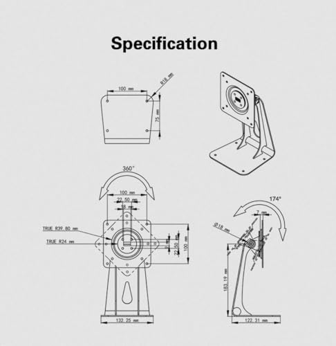 Anti-Theft Acrylic Case for Lenovo TAB Tablet with 360 Rotate 180 Swivel Metal Desktop Stand & 90-Degree USB C Cable (White, M10 Plus Gen 3) - color: White, size: M10 Plus Gen 3