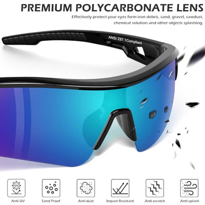 OXG Work Safety Glasses for Men Women, ANSI Z87.1 UV Protection - color: Multicolor