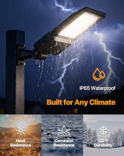 200W Parking Lot Lights: 30,000LM, 150LM/W 5000K Arm Mount 2Pack - color: Adjustable Arm Mount 200W 2P
