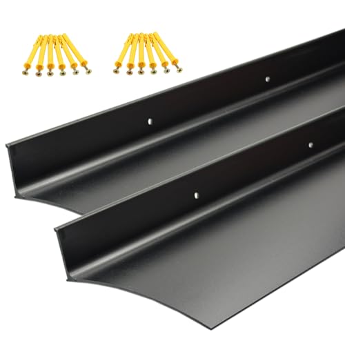 Aluminum Door Rain Drip Guard,Drip Edge for Exterior Doors Window Top - color: Black, size: 55.1×5.12 in 2pc -A