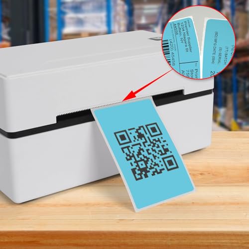 Blue Thermal Labels 3 ×5 Inch Waterproof Vinyl Stickers 300 PCS - color: Blue