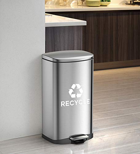 Ignixia Recycle Symbol Sticker Decal to Organize Trash cans/Garbage containers, Recycle Sign Decal Plotter Cut Vinyl Outdoor Recycle Containers (White, 10 X 7) Inches Large (Pack of 01) - color: White (Pack of 01)