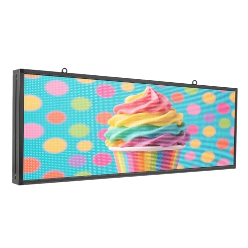 P6 ‌Programmable Scrolling LED Sign 40"x17", IP65 Waterproof Programmable Digital Sign, Supports Text/Image/Video for Restaurants & Retail Stores - size: P6 40''×17'' Outdoor& Indoor