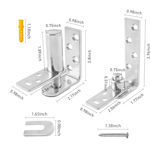 Tambee Saloon Door Hinges, Heavy Duty 304 Stainless Steel Double Swing Action Hinge Self Closing Silver 2 Pack Swing Hinge Silver Hardware for Bar, Cafe, Patio & Interior Swing Doors - color: Silver 2pc