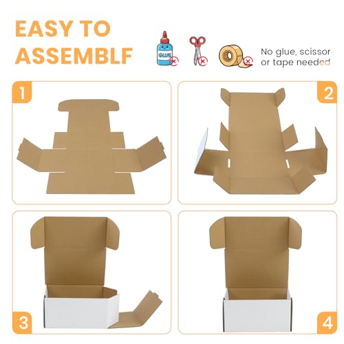 6x4x3 Inch Small Transport Box, Small Cardboard Box (12Pcs White) - color: White