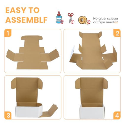 6x4x3 Inch Small Transport Box, Small Cardboard Box (12Pcs White) - color: White