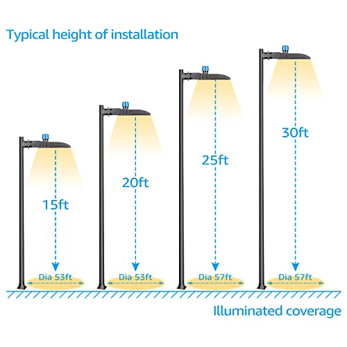 LEONLITE 150W LED Parking Lot Light, 1-10V Dimmable, 20,250lm UL & DLC - size: 21 Inch
