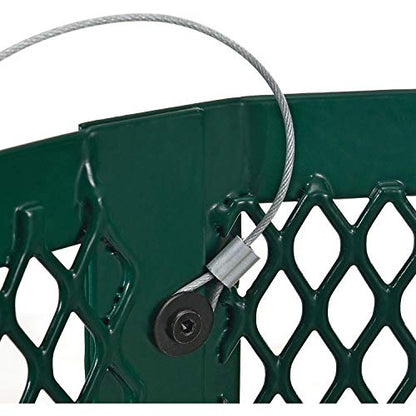 Global Industrial Outdoor Diamond Steel Trash Can with Rain Bonnet Lid and Plastic Liner, 36 Gallon Capacity, Green, Commercial Trash Can, 23-1/2" Diameter, 40-1/2"H - color: Green
