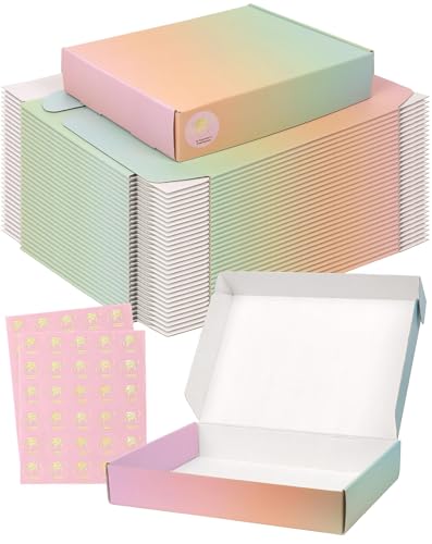 Small Colored Shipping Boxes, 11x8x2 Inch Cute Packaging Box for Gift, Pack of 45 - color: Colorful, size: 11x8x2 inch