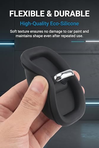 4 PCS Car Door Latch Guard, Silicone Car Door Latch Covers, Black - color: Black
