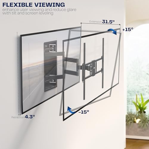 VIVO Black 50-100 in Recessed TV Wall Mount, MOUNT-REC02 - size: 50"-100" screens