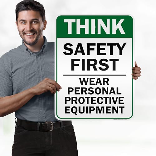 Think Safety First Wear Personal Protective Equipment Sign, 18"x24" 0.80 - size: 18x24 Reflective Aluminum